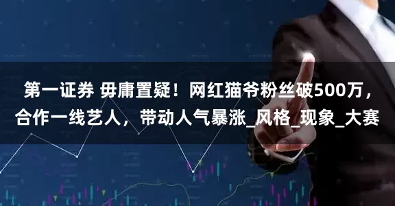 第一证券 毋庸置疑！网红猫爷粉丝破500万，合作一线艺人，带动人气暴涨_风格_现象_大赛